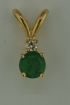 14KY Emerald/Diamond Pendant : P40DPBCE5K