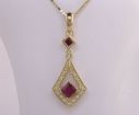 14KY Madagascar Ruby/Diamond Pendant : P4525DS2RMI