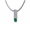 14KW Emerald & Diamond Pendant : P45DGE2WI