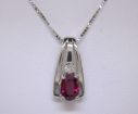 14KW Mada Ruby/Diamond Pendant : P46DLARMWI