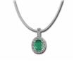 14KW Emerald/Diamond Pendant : P48DIAE1WI