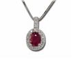 14KW Madagasca Ruby/Diamond Pendant : P48DIARMWI