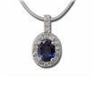 14KW Tanzanite/Diamond Pendant : P48DIAJ2WI