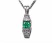 14KW Emerald/Diamond Pendant : P4RDFE4WI