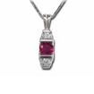 14KW Ruby/Diamond Pendant : P4RDFR4WI