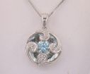 14KW Blue Topaz Pendant : P50DAGB2WI