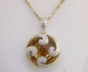 14KW/Y Fire Citrine/Diamond Reflections Pendant : P50DAGFCAI