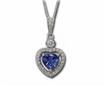 14KW Garnet/Diamond Heart Pendant : P55DLG2WI