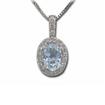 14KW Aquamarine/Diamond Pendant : PPF051Q23WI