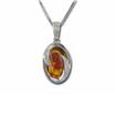 14KW Fire Citrine/Diamond Reflections Pendant : P57DZAFCWI