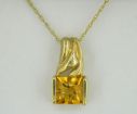 Citrine Buff 14K Gold Pendant : P61XCCCBC