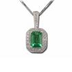 14KW Emerald/Diamond Pendant : P67DVHE1WI