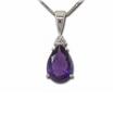 14KY Amethyst/Diamond Pendant : P71DFA2I