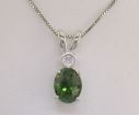 14KW Green Maine Tourmaline/Diamond Pendant : P86DRMTWI