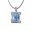 14KW Blue Topaz/Diamond Reflections Pendant : P86DVGB2WI