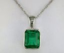 Sterling Silver Emerald Cut Mt St Helens Pendant  (Includes Chain and Box) : P871GBCM4S