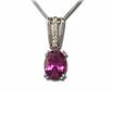 14KY Aquamarine with Rhodium Diamond Area Pendant : PCC014Q22CI