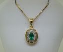 14KW Emerald/Diamond Pendant : PCC023E23WI