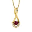 14KW Madagascar Ruby/Diamond Pendant : PCC034RM3WI