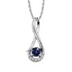 14KW Aquamarine/Diamond Pendant : PCC034Q22WI