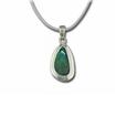 SS Idaho Star Garnet Cabachon Wide Bezel Pendant : PO44601WSI