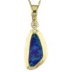 14KY Boulder/Diamond Wide Bezel Pendant : PB106W-9I