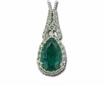 18KW/Y Zambian Emerald/Diamond Pendant : PEO100166BI