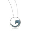 S/S Blue Topaz Wave Pendant : PMC035B2XSI