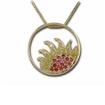 14KY Nature Orange/Yellow Sapphire Sun Pendant : PNTR-SUN3I