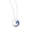 14KW Nature Graduated Blue Sapphire Wave Pendant : PNTR-WV2WI