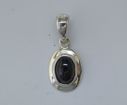 SS Idaho Star Garnet Cabachon Wide Bezel Pendant : PO45701WSI