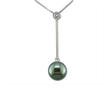 14KW Tahitian Pearl 9mm/Diamond Bar Pendant : PPC013PT3WI