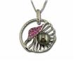 14KW Tahitian Pearl 9mm/Pink Sapphire Shell Pendant , : PPC015PTXWI