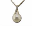 14KW Freshwater Pearl/Diamond Pendant : PPC036P23WI