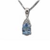 14KW Aquamarine/Diamond Pendant : PPF015Q23WI