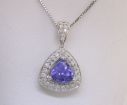 14KW Tanzanite/Diamond Pendant : PPF024J21WI