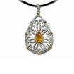 Sterling Silver Citrine Pendant : PPF030C2XSI