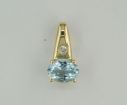 14KY Aquamarine/Diamond Pendant : PPF033Q23CI