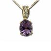 14KY Amethyst/Diamond Pendant : PPF048A22CI