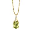 14KW Peridot/Diamond Pendant : PPF049T22WI