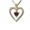 14KY Garnet 5mm Trillion Heart Pendant : PPF053G2XCI