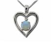 S/S Australian Opal 6mm Round Heart Pendant : PPF054N3XSI