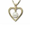14KY Cultured Pearl 6mm Heart Pendant : PPF056P2XCI