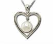 S/S Cultured Pearl 6mm Heart Pendant : PPF056P2XSI