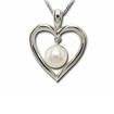 14KW Cultured Pearl 6mm Heart Pendant : PPF056P2XWI