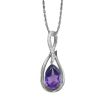 14KW Blue Topaz/Diamond Pendant : PPF068B22WI