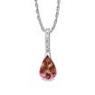 14KW Pink Tourmaline/Diamond Pendant : PPF070H22WI