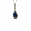 14KW Blue Sapphire/Diamond Pendant : PPF070S22WI