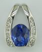 18KW Ceylon Sapphire/Diamond Pendant : PSCOV600222QI