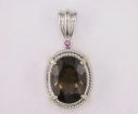 Sterling Silver/14KY Smokey Quartz/Grape Grnt Pendant : PSF001SQXNI